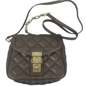 Banana Republic Metallic Pewter Quilted Crossbody